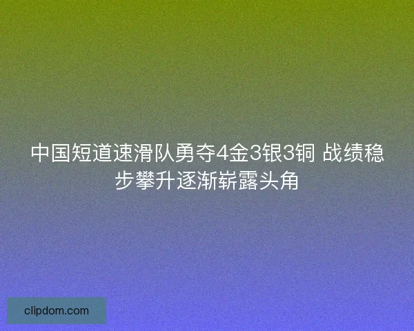 中国短道速滑队勇夺4金3银3铜 战绩稳步攀升逐渐崭露头角