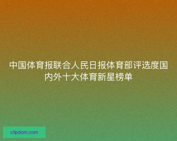 中国体育报联合人民日报体育部评选度国内外十大体育新星榜单